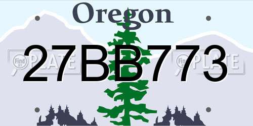 27BB773 Oregon License Plate