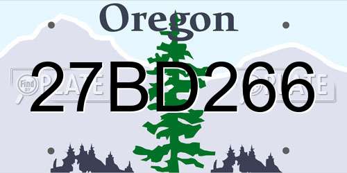 27BD266 Oregon License Plate