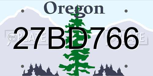 27BD766 Oregon License Plate