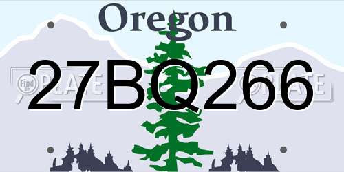 27BQ266 Oregon License Plate