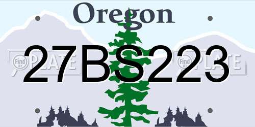 27BS223 Oregon License Plate