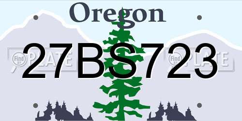 27BS723 Oregon License Plate