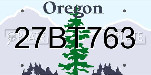 27BT763 Oregon License Plate
