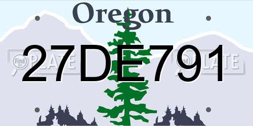 27DE791 Oregon License Plate