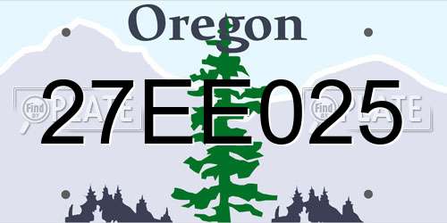 27EE025 Oregon License Plate
