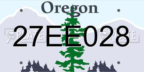 27EE028 Oregon License Plate