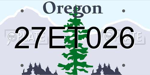 27ET026 Oregon License Plate