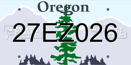27EZ026 Oregon License Plate