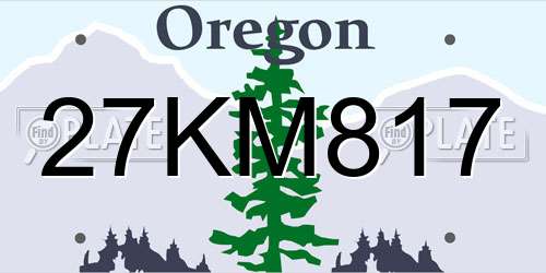 27KM817 Oregon License Plate