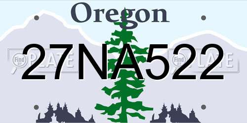 27NA522 Oregon License Plate