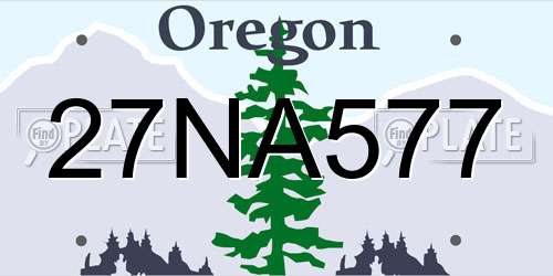 27NA577 Oregon License Plate