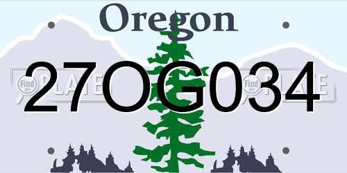 27OG034 Oregon License Plate