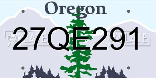 27QE291 Oregon License Plate