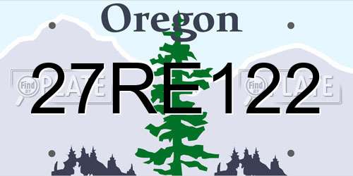27RE122 Oregon License Plate