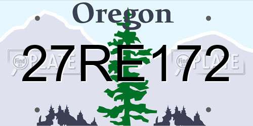 27RE172 Oregon License Plate