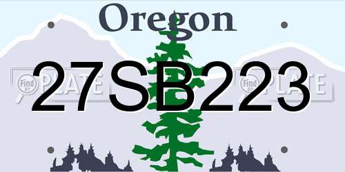 27SB223 Oregon License Plate