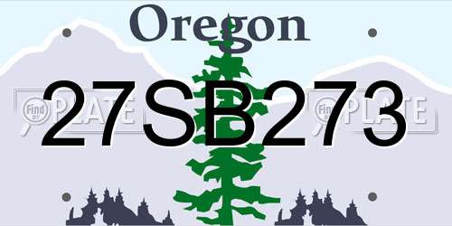 27SB273 Oregon License Plate