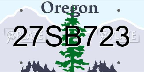 27SB723 Oregon License Plate
