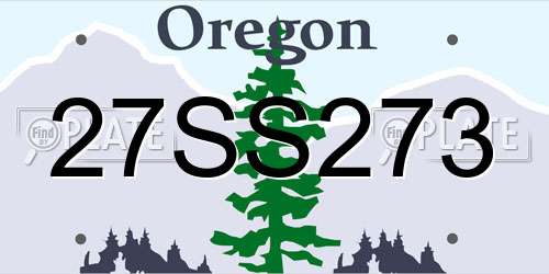 27SS273 Oregon License Plate
