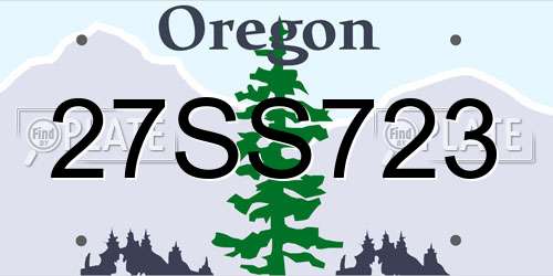 27SS723 Oregon License Plate