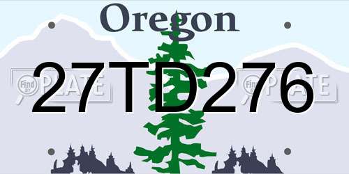27TD276 Oregon License Plate