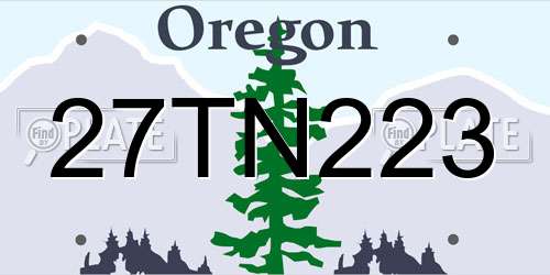 27TN223 Oregon License Plate