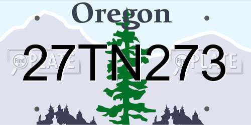 27TN273 Oregon License Plate
