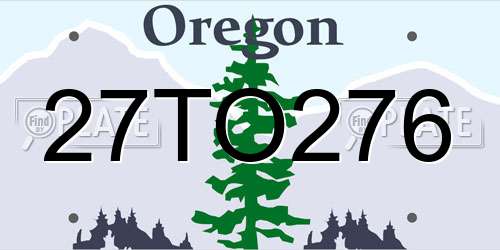 27TO276 Oregon License Plate
