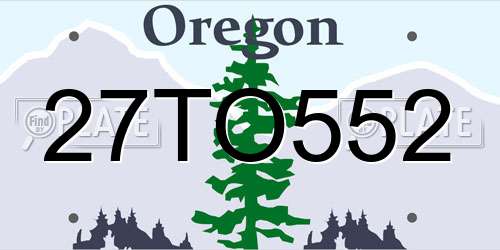 27TO552 Oregon License Plate
