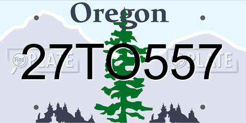 27TO557 Oregon License Plate