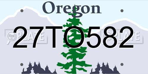 27TO582 Oregon License Plate