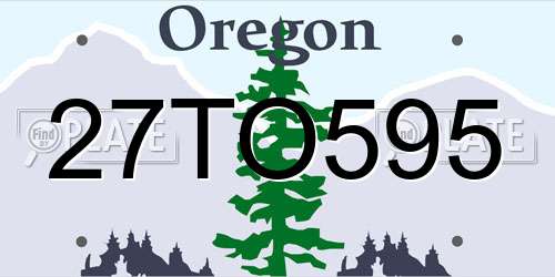 27TO595 Oregon License Plate