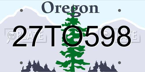 27TO598 Oregon License Plate