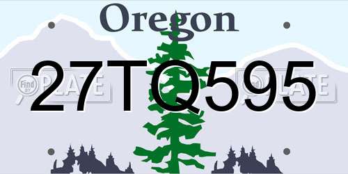 27TQ595 Oregon License Plate