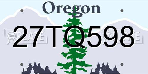 27TQ598 Oregon License Plate