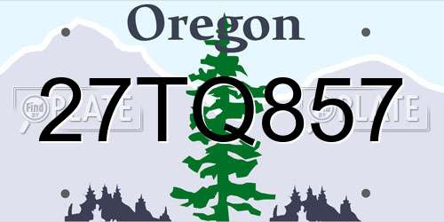 27TQ857 Oregon License Plate