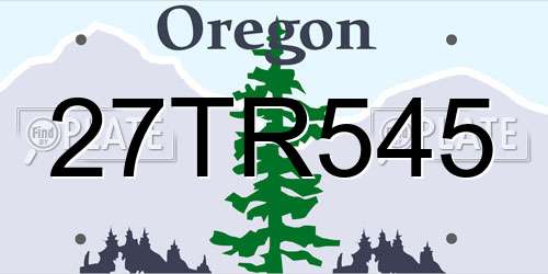 27TR545 Oregon License Plate