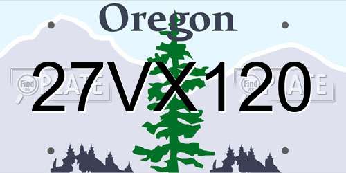 27VX120 Oregon License Plate