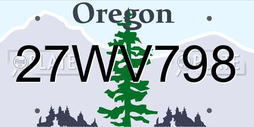 27WV798 Oregon License Plate