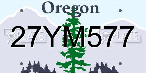 27YM577 Oregon License Plate