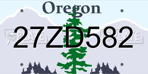 27ZD582 Oregon License Plate