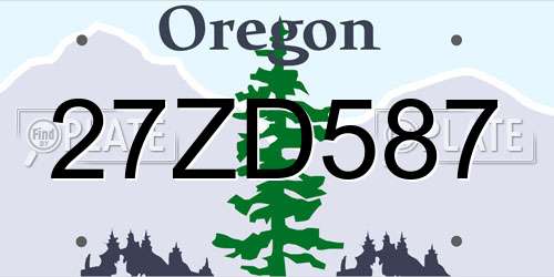27ZD587 Oregon License Plate