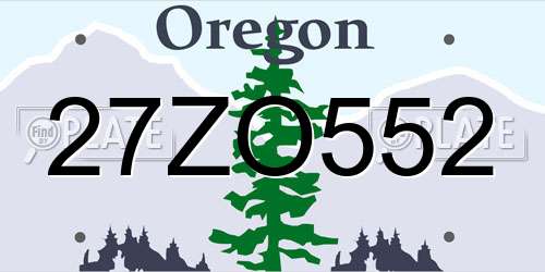 27ZO552 Oregon License Plate
