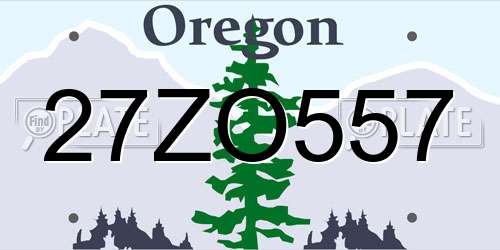 27ZO557 Oregon License Plate