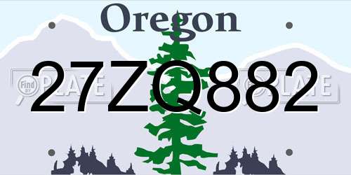 27ZQ882 Oregon License Plate