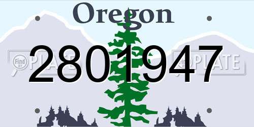 2801947 Oregon License Plate