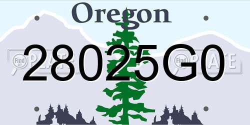 28025G0 Oregon License Plate