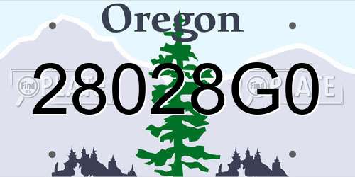 28028G0 Oregon License Plate