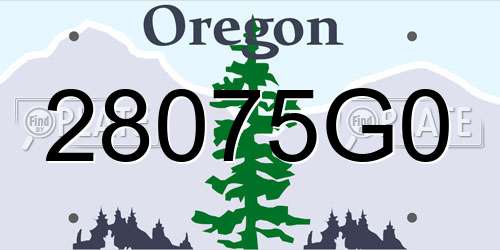 28075G0 Oregon License Plate