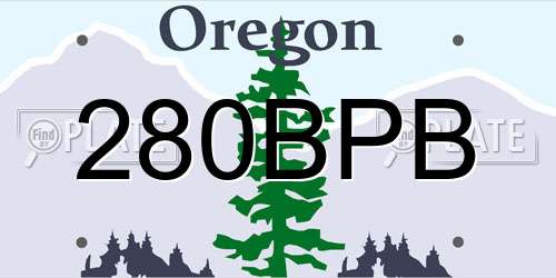 280BPB Oregon License Plate